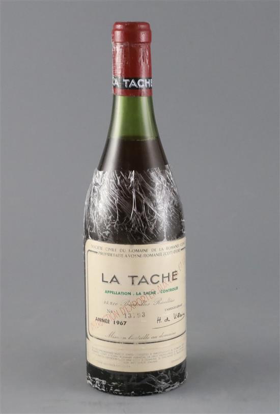 A single bottle of La Tache Romanée-Conti 1967, No.13793